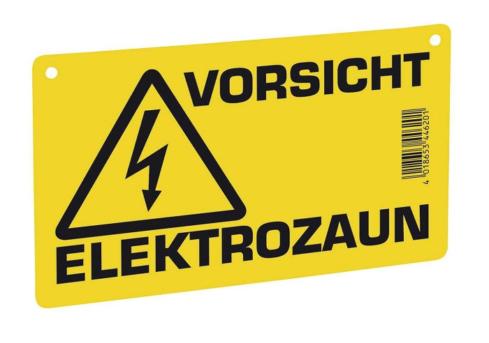 Warntafel "Vorsicht Elektrozaun"