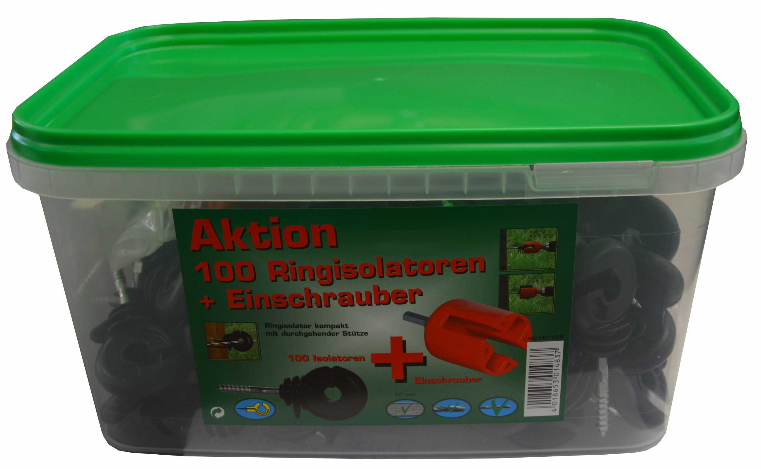 Ringisolator mit Holzgewinde - 100 Stk.