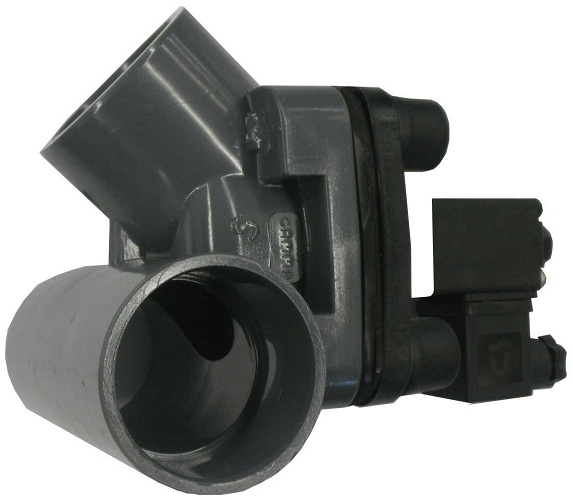 PVC-Membranventil 50mm Ablauf 45° mit Klebemuffe