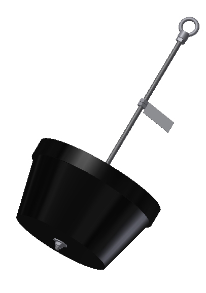 Gummistopfen Ø250 mit Gewindestange l=1m