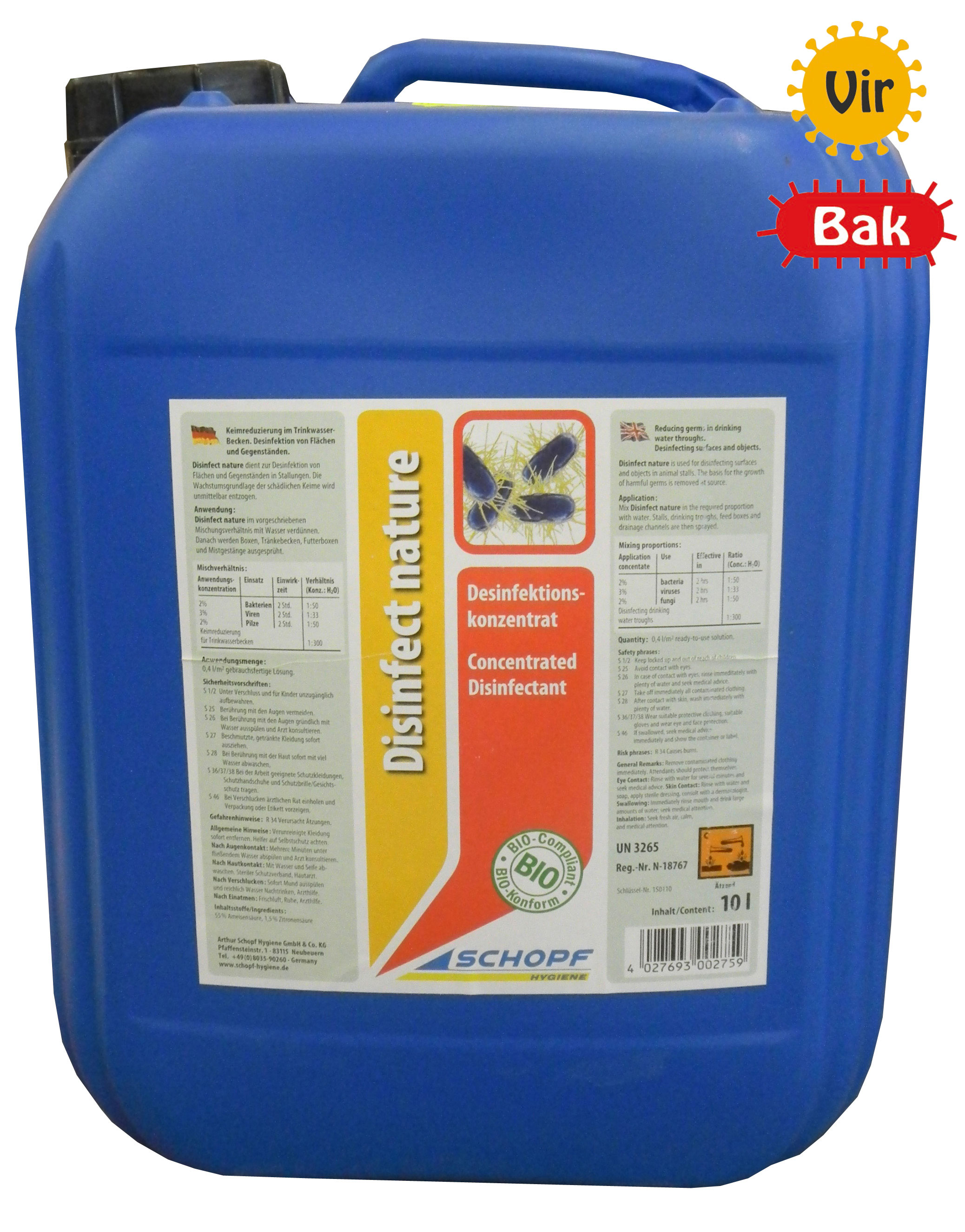 Disinfect nature Bio 10 Liter - Gefahrgut