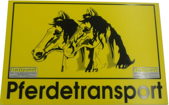 Warntafel "Pferdetransport"