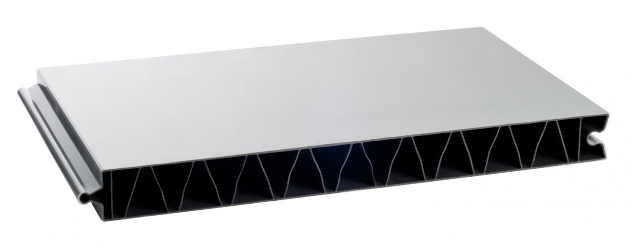 PVC Abteilwand, Farbe weiß/grau