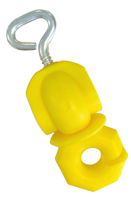 Zaunpfahlisolator gelb schraubbar