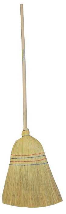 Reisstrohbesen mit Stiel - 4fach genäht