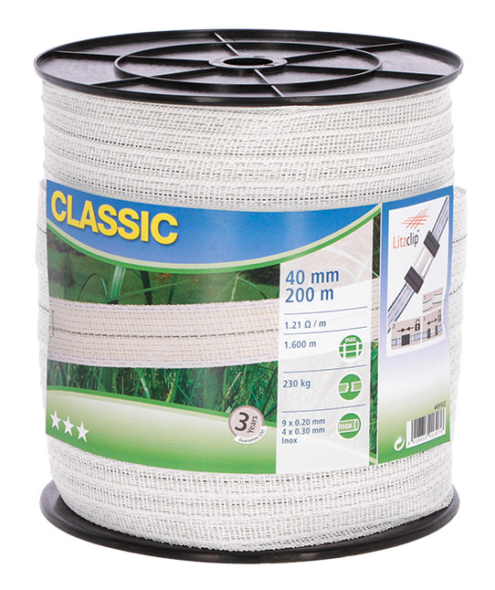 Breitband 40mm - Weiß 200 lfm