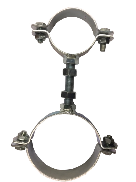 Halterung der Befülleitung Ø102 an Rohr Ø76