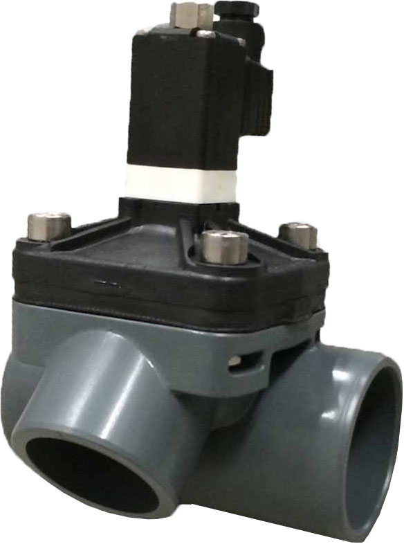 PVC-Membranventil 63mm Ablauf 63 45° mit Klebemuffe