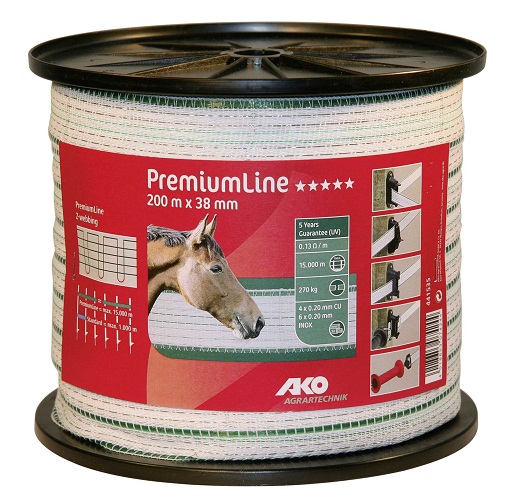 Breitband 38 mm Weiß-Grün mit Querleitern