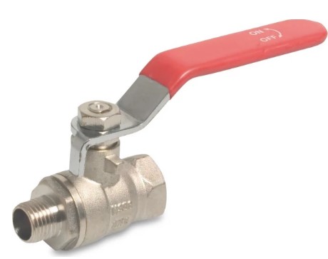 Kugeldurchlaufhahn 1/2" IG/AG  mit Niro Griff