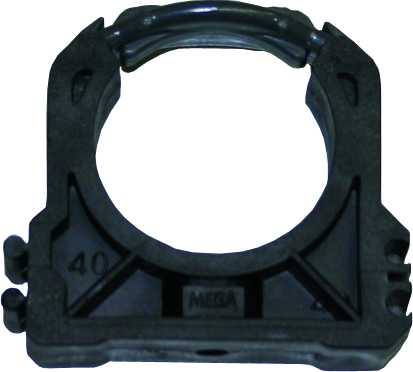 Rohrhalter PVC 40mm mit Verschlussbügel