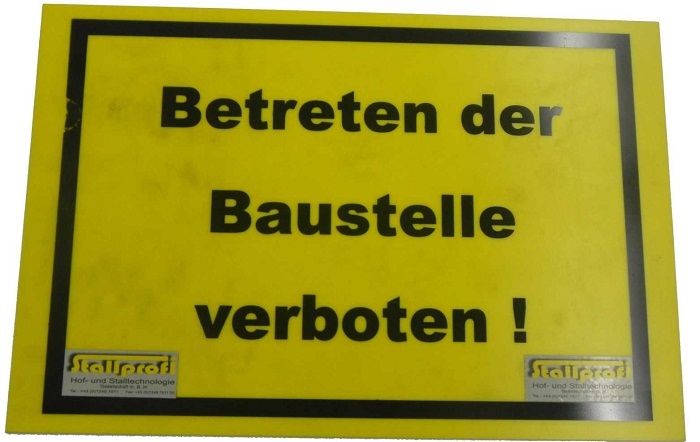 Warntafel "Betreten der Baustelle verboten"