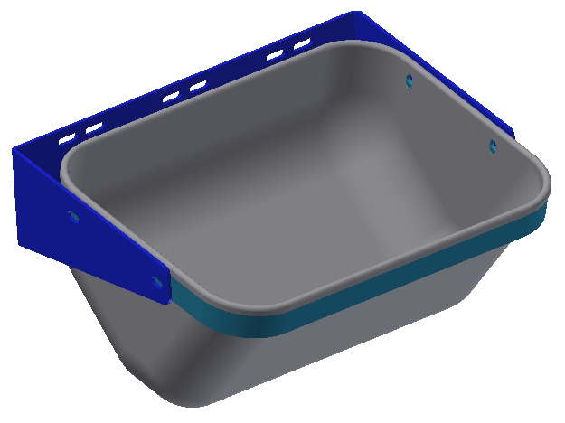 Niro Trog tiefgezogen mit Wandkonsole