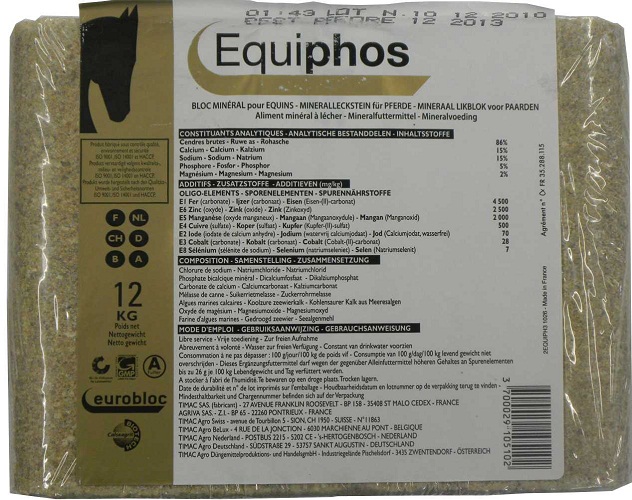 Mineralstein-EQIPHOS/Cateria Galop B für Pferde (12kg) ***