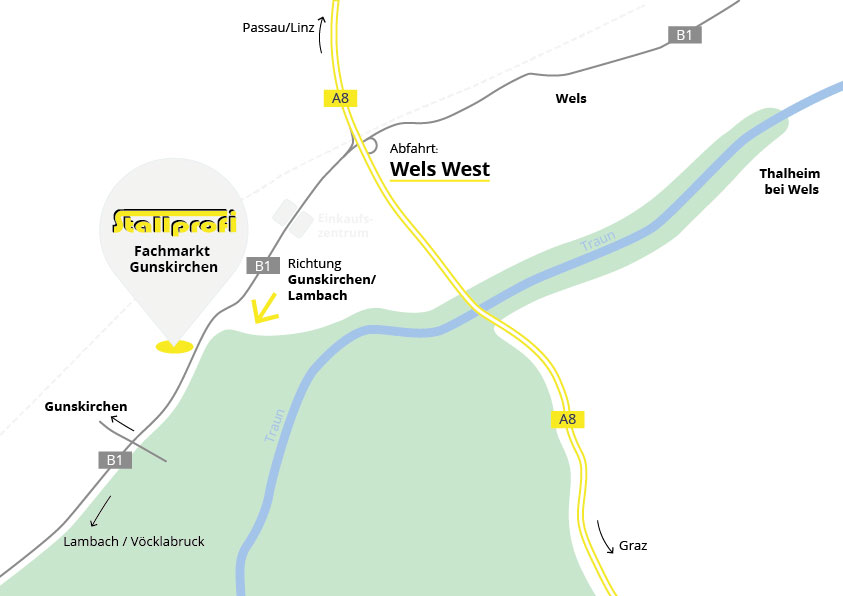 Anfahrtsplan zur Firma Stallprofi in Gunskirchen