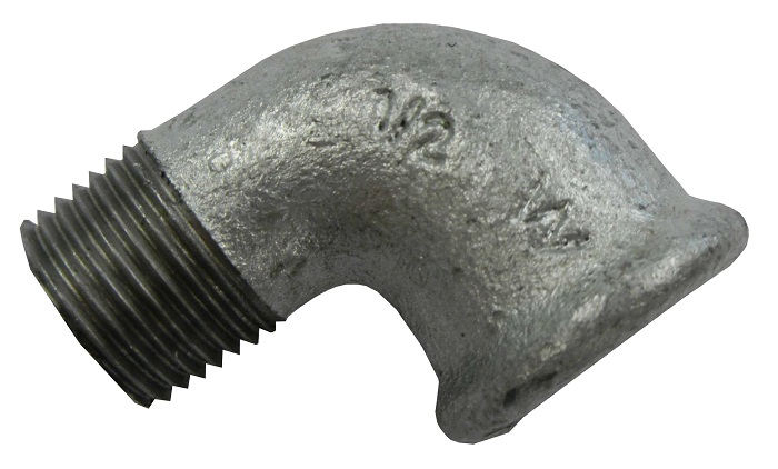 Knie  Nr.92   1/2 Zoll Innen- und Außengewinde verzinkt