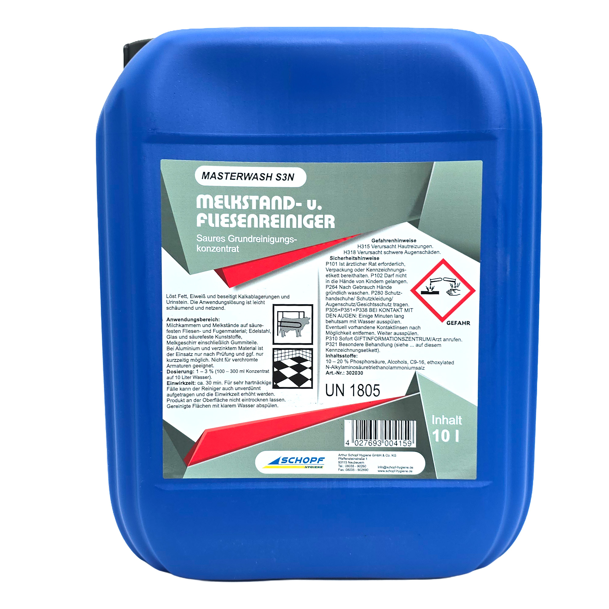 Melkstand- und Fliesenreiniger 10 Liter - Gefahrgut