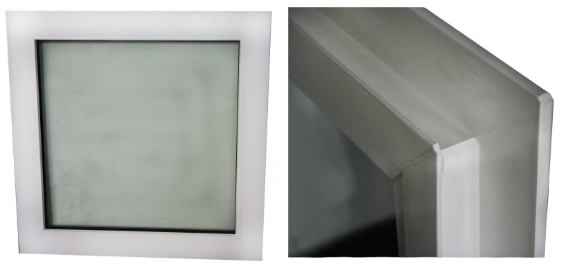 Fenster für PVC Abteilswände 5 cm mit Zarge für den leichten Einbau in die Abteilswand