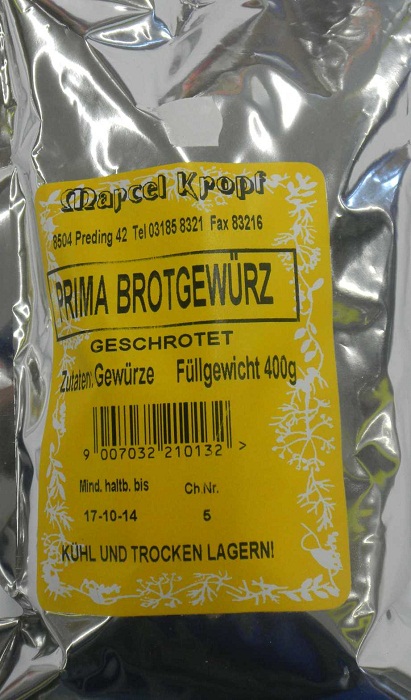 Brotgewürz gemahlen 400 g*** 