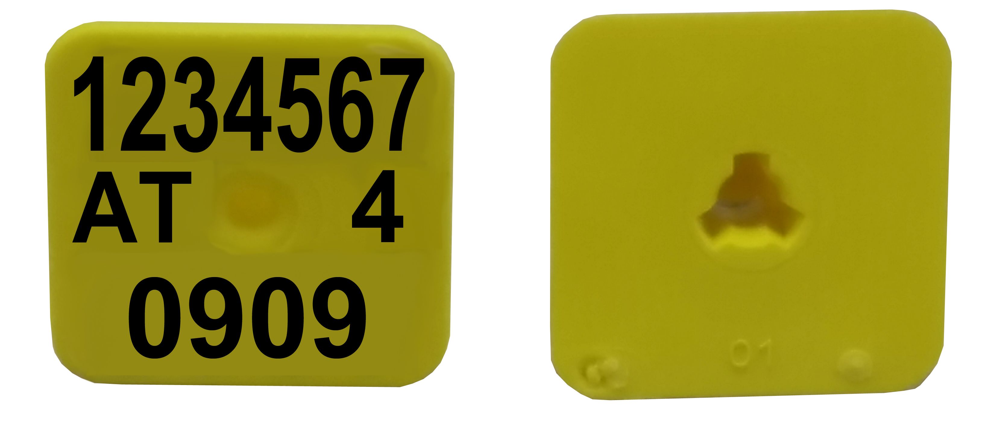 Ohrmarken Merko M2 quadratisch m. fortl. Nummer, Dorn 4mm, nur Dornteil bedruckt