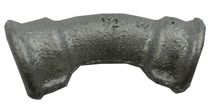 Bogen Nr.41  1/2 Zoll 45° Innen- und Innengewinde verzinkt